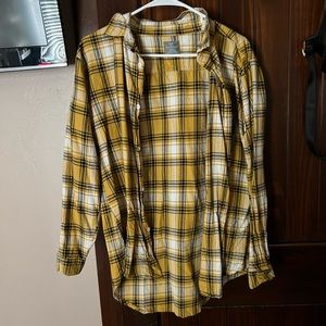 white black and yellow flannel